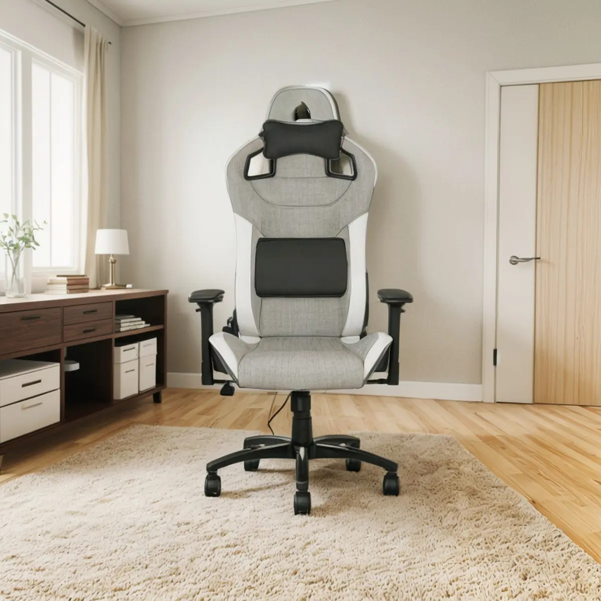 Silla Gamer Corsair T3 Rush White/Grey Reclinable 160° 3
