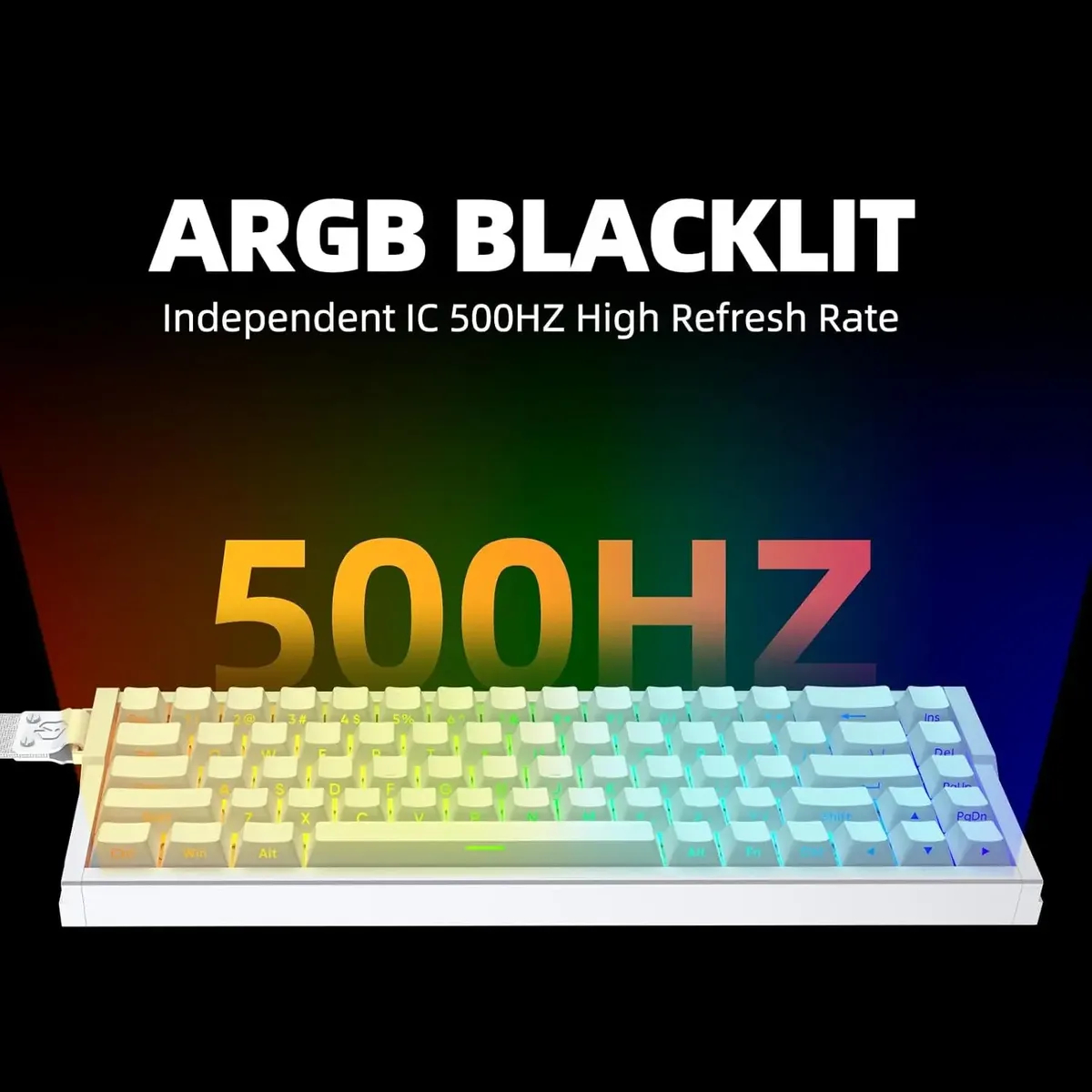 Teclado Gamer IROK MG68 MAX TRI MODE Magnético 65%  BLANCO 3