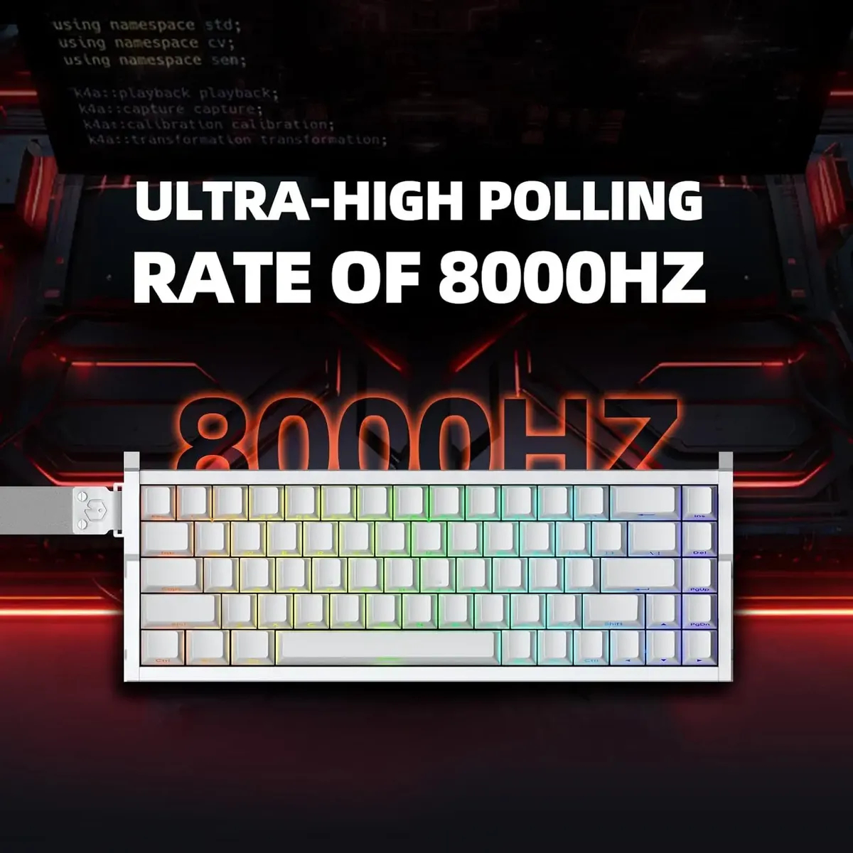 Teclado Gamer IROK MG68 MAX TRI MODE Magnético 65%  BLANCO 6