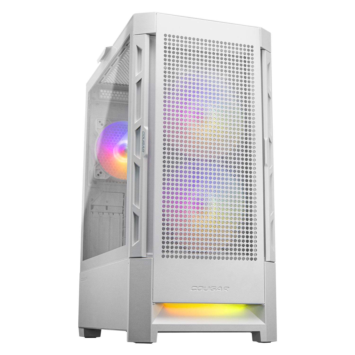 Gabinete Gamer Cougar Duoface RGB White E-ATX – 3 Ventiladores ARGB, Doble Panel Frontal y Vidrio Templado 1