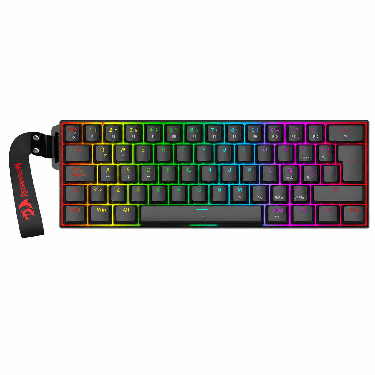 Teclado Magnético Redragon Fizz K617-MP-RGB 60% Español (ES) Hall Effect 8000 Hz RGB Negro 1