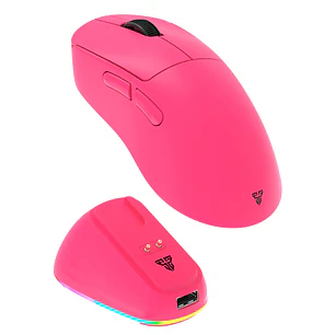 Mouse Gamer Inalámbrico Fantech YARI E WG14E 12.000 DPI 58 g Tri-Mode rosa | Sensor PixArt PAW3311 y Smart RGB Dock