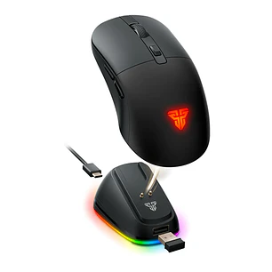 Mouse Gamer Inalámbrico Fantech KANATA WG9RD Negro 12.000 DPI Tri-Mode Bluetooth 5.4, 1.000 Hz y Smart RGB Dock
