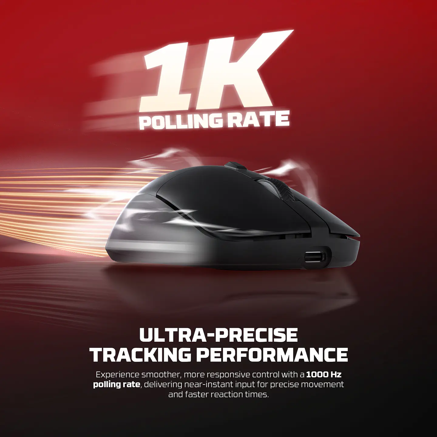 Mouse Gamer Inalámbrico Fantech KANATA WG9RD Negro 12.000 DPI Tri-Mode Bluetooth 5.4, 1.000 Hz y Smart RGB Dock 8