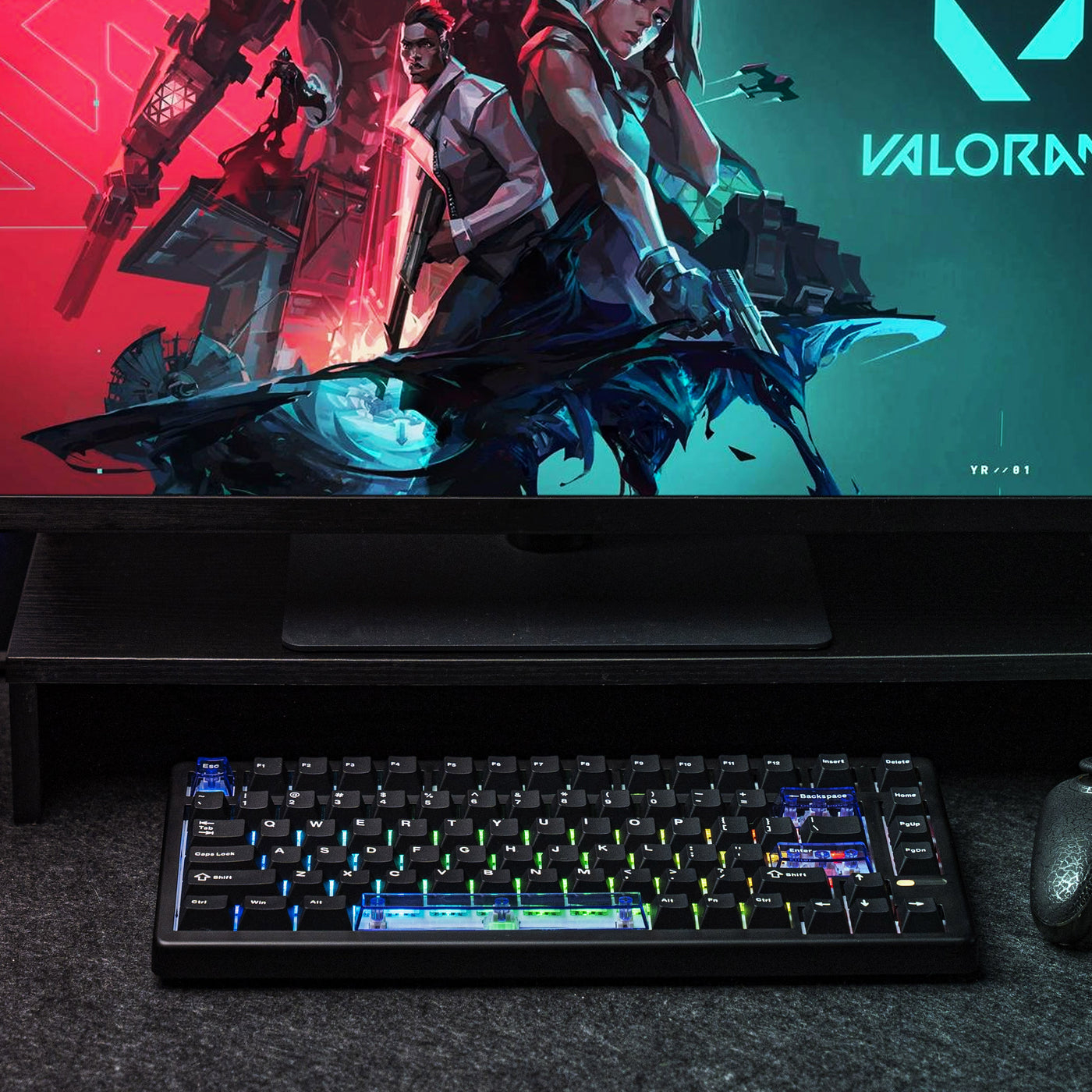 Teclado Magnético Epomaker HE80 Black 75% Hall Effect 8000Hz Tri-Mode RGB 5