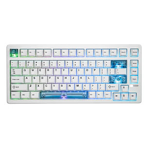 Teclado Magnético Epomaker HE80 White 75% Hall Effect 8000Hz Tri-Mode RGB