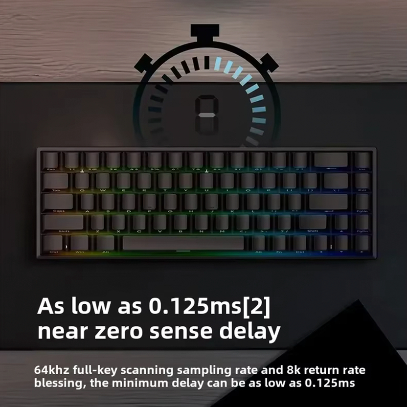 Teclado gamer Inalámbrico magnético irok mars68 wireless Black 4