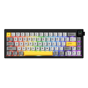 Teclado Mecánico AJAZZ AK650 Black/Grey/Yellow 65% Dream Weaving Switch Tri-Mode RGB