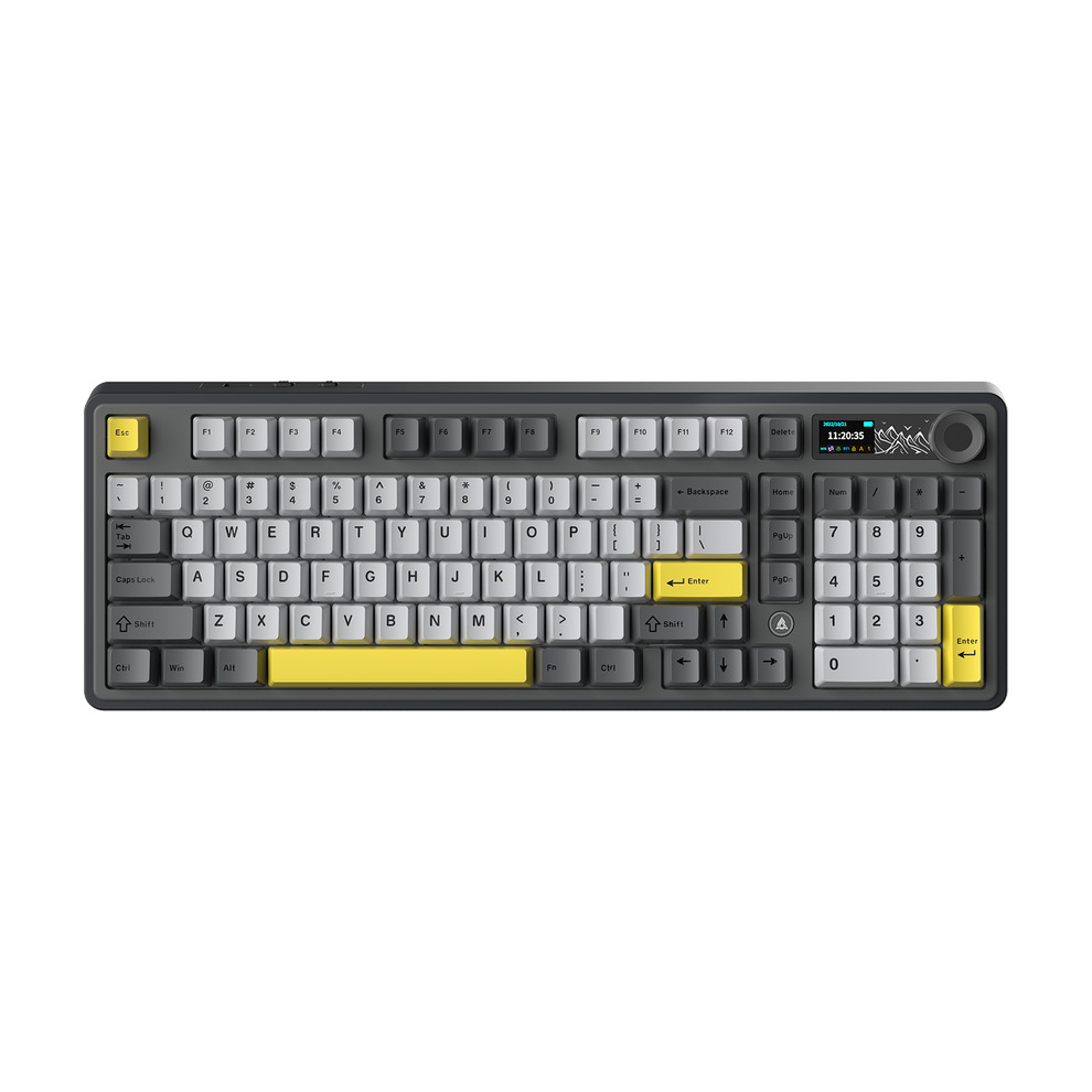 Teclado Mecánico AJAZZ AK980 V2 98% Inglés (US) Maillard Switch Tri-Mode RGB Black/Grey/Yellow 1