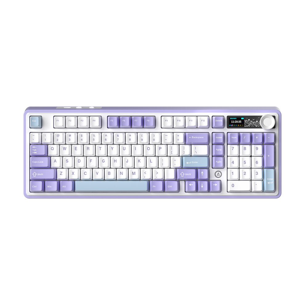 Teclado Mecánico AJAZZ AK980 V2 98% Inglés US Gift Switch V2 Tri-Mode RGB Purple/White/Blue  1
