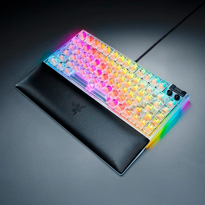 Teclado mecanico Razer BlackWidow V4 75% Phantom White  sw naranja / us  2
