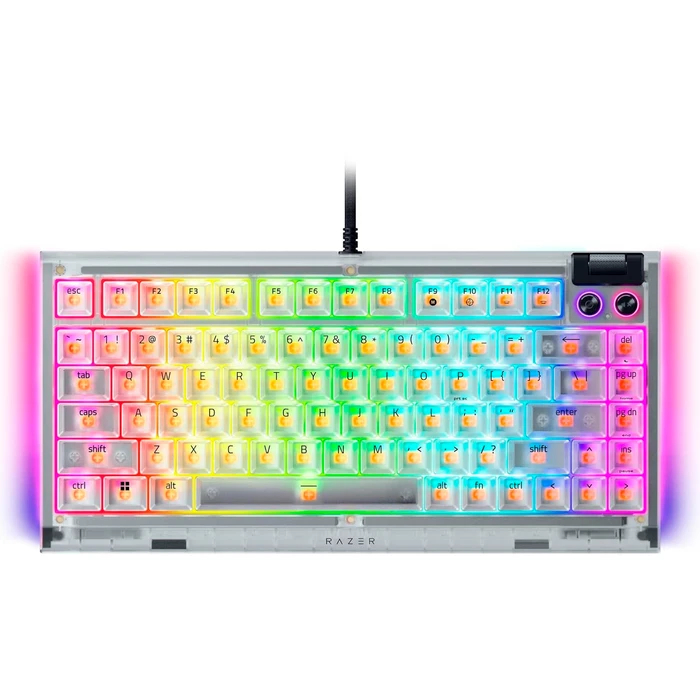 Teclado mecanico Razer BlackWidow V4 75% Phantom White  sw naranja / us  6
