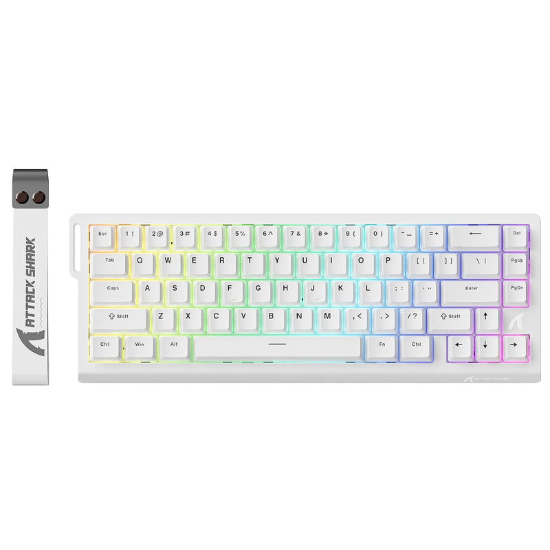 Teclado Magnético Attack Shark X68 HE 60% Layout ANSI US  Blanco – Rapid Trigger 0,01 mm, 8000 Hz y RGB 1