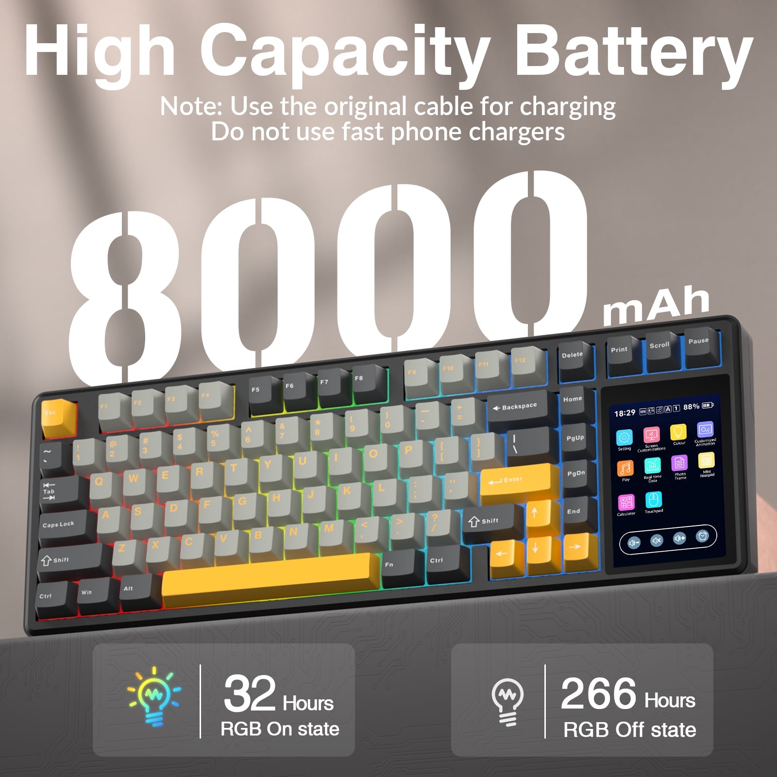 Teclado Mecánico AULA L99 pantalla tactil 3,98