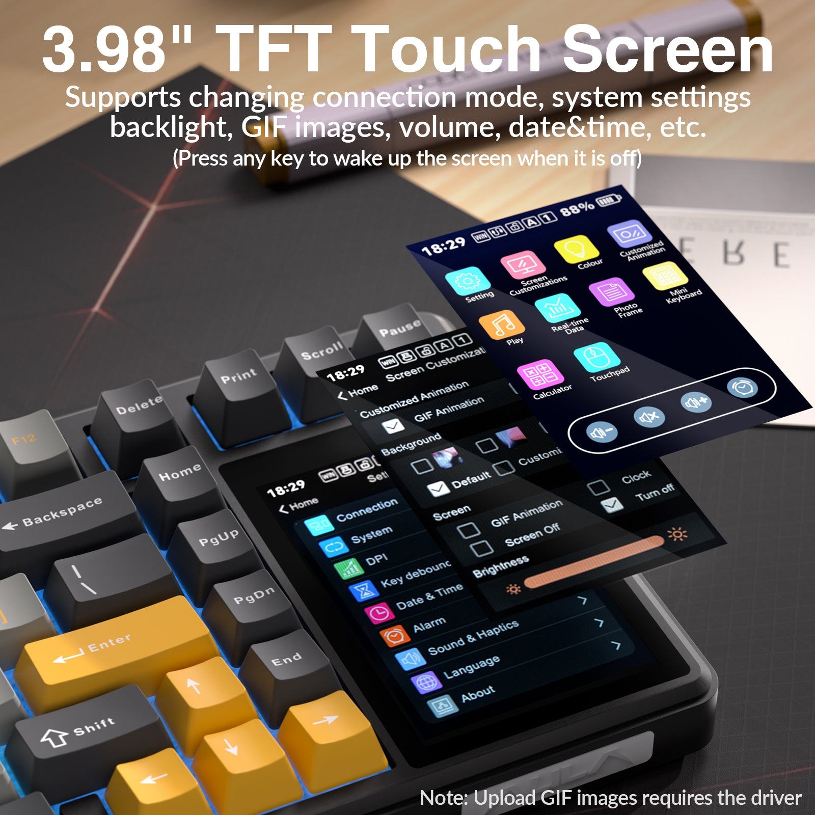 Teclado Mecánico AULA L99 pantalla tactil 3,98