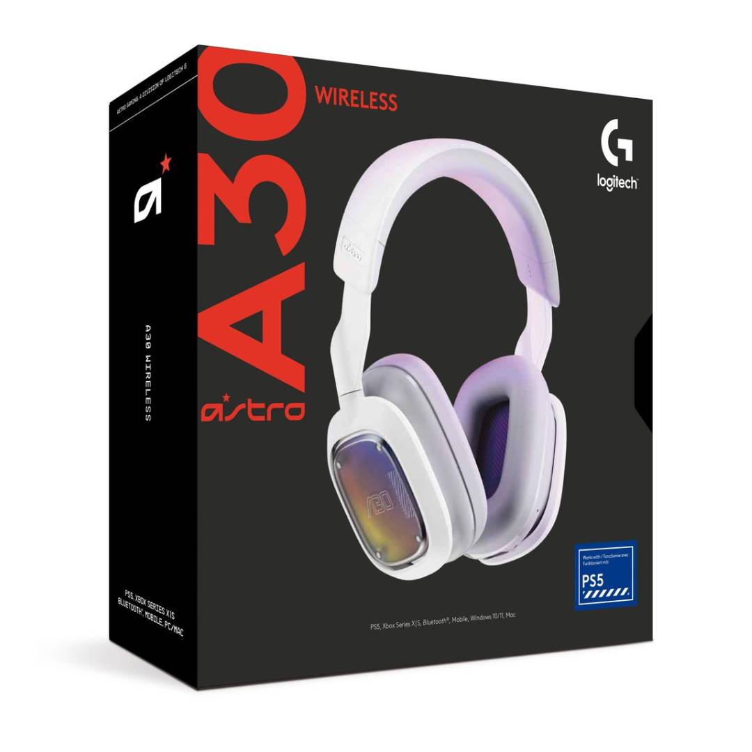 Audífonos Gamer Inalámbricos Logitech G ASTRO A30 Wireless White para PlayStation, PC y Bluetooth 4