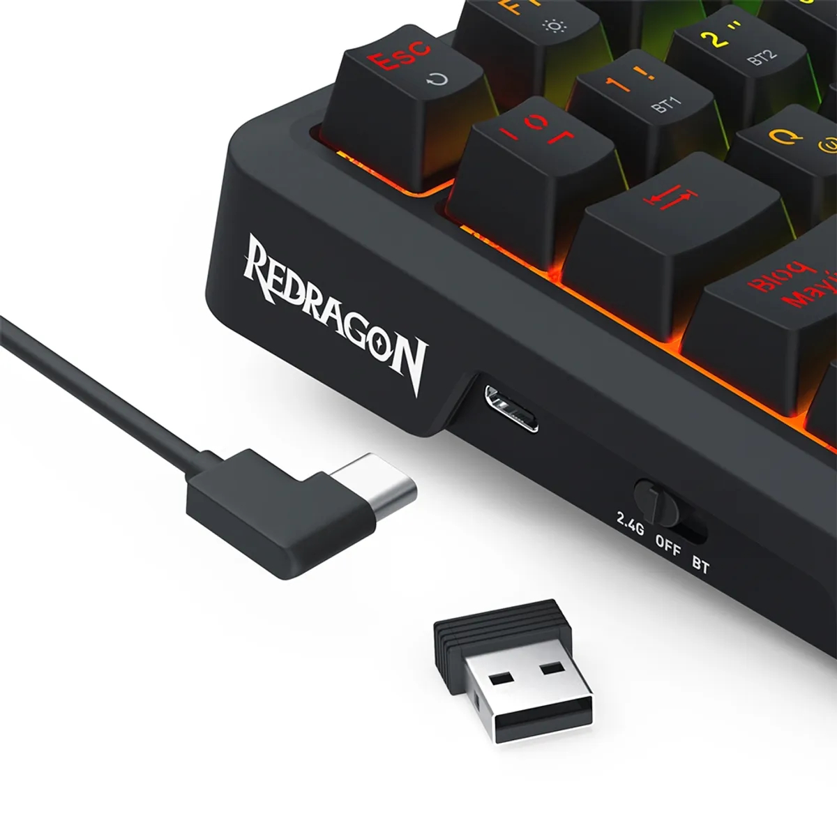 Teclado Mecánico Redragon UCAL LCD Pro K724RGB-PRO SP 75% SWITCH Yolk Linear Wireless Español 5