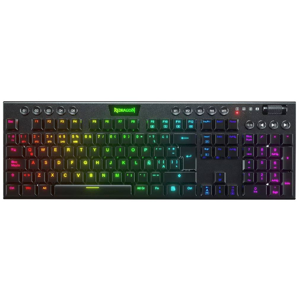 Teclado Mecánico Gamer Redragon Horus K619W RGB Low Profile Red Switch Español  1