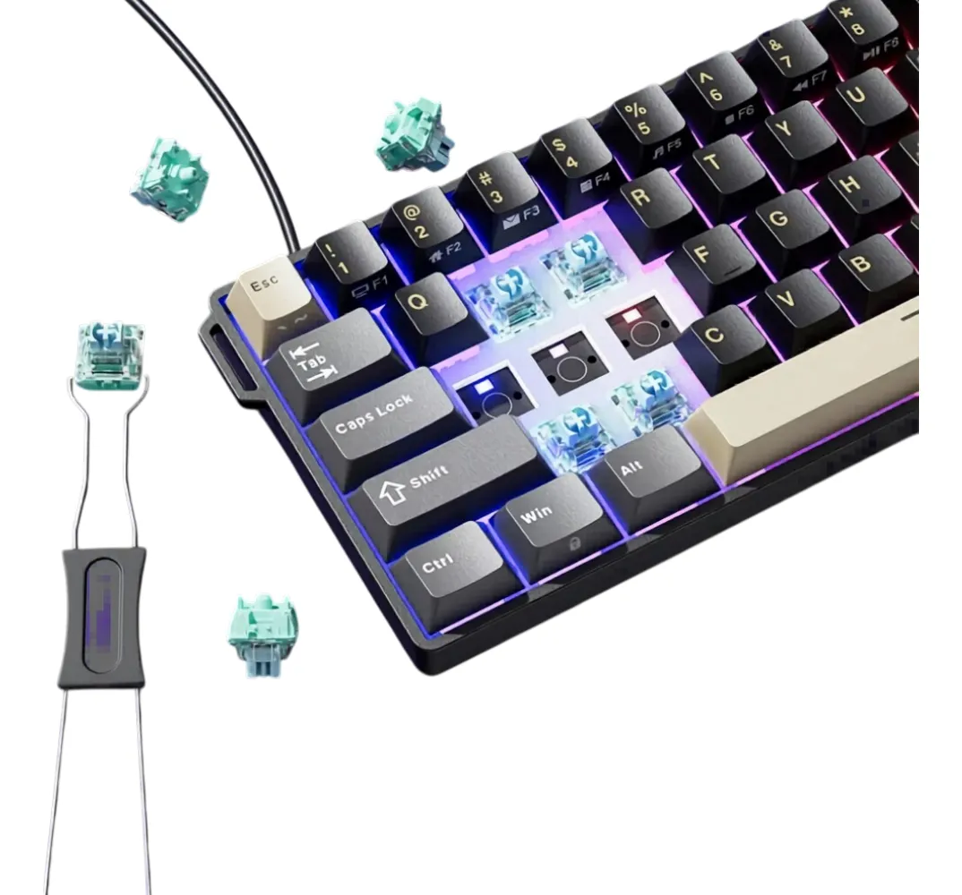Teclado Gamer Royal Kludge RK68 HE Phantom sw mint magnético Español 4