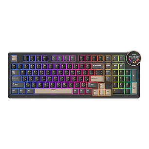Teclado mecánico inalámbrico con pantalla royal kludge RK  N99 Phantom sw Cream Español 