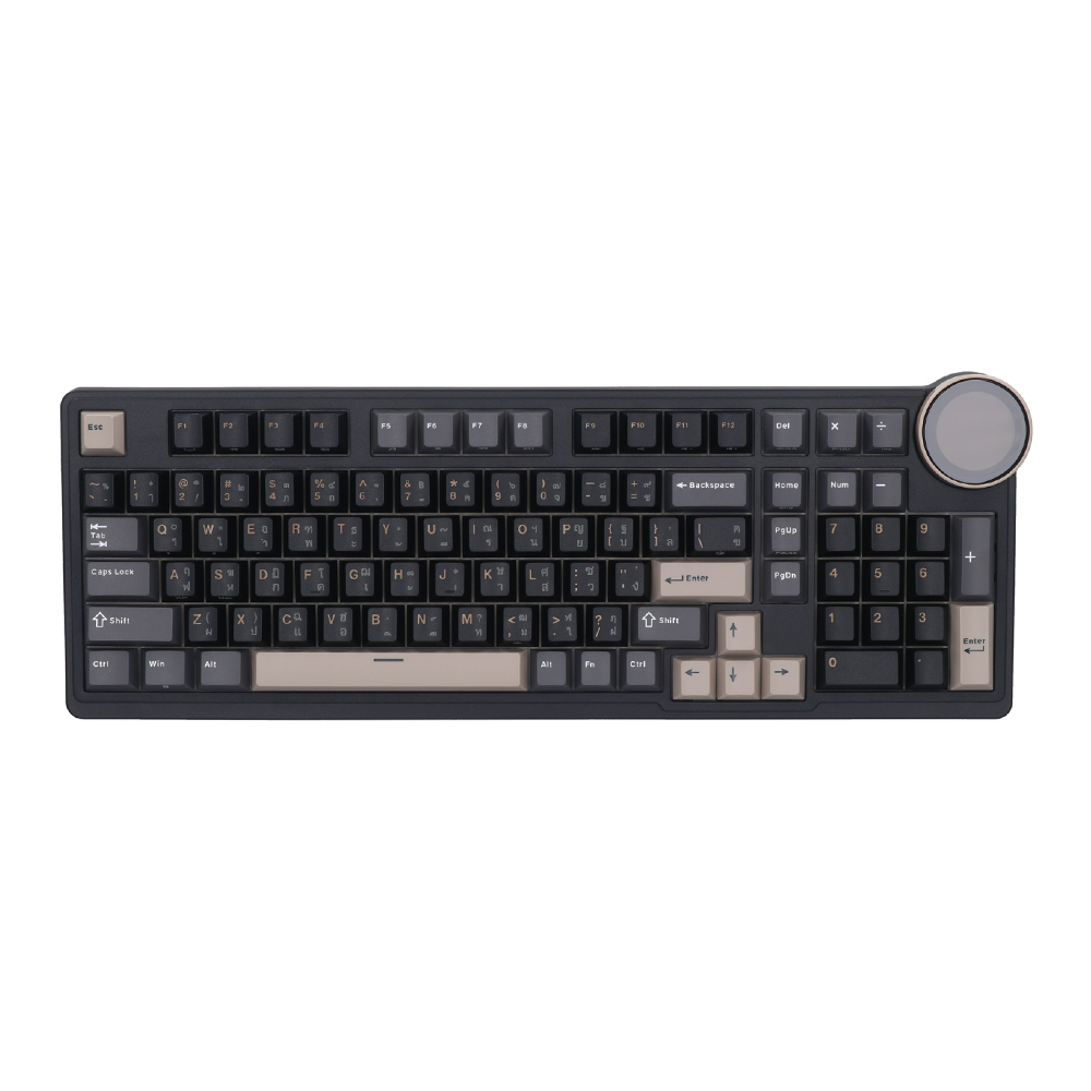 Teclado mecánico inalámbrico con pantalla royal kludge RK  N99 Phantom sw beige Español 2