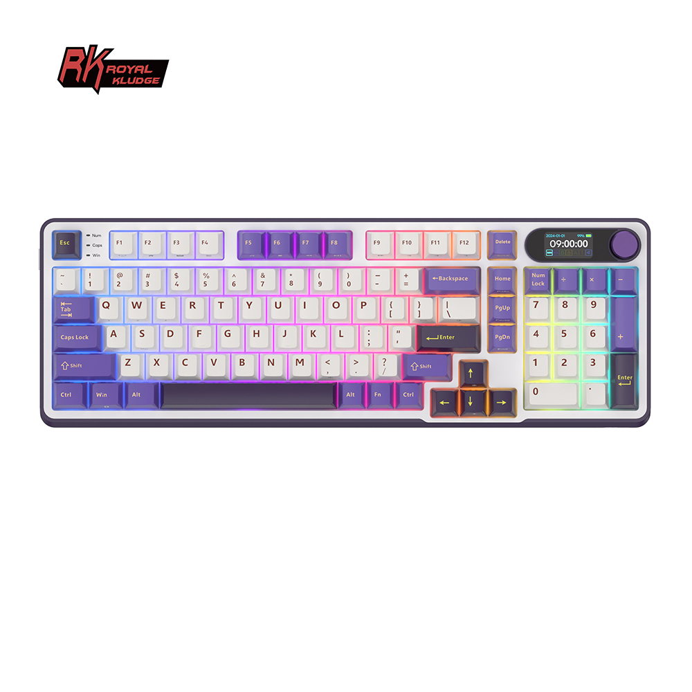 Teclado Mecánico Inalámbrico S98 96% QWERTY Español  | Tri-Mode, Hot-Swap, Pantalla LCD, RGB y Batería 3750 mAh Sw Beige 3