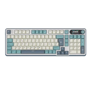 Teclado Mecánico Inalámbrico S98 96% QWERTY Español cloud Light  Tri-Mode Pantalla LCD, RGB y Batería 3750 mAh Sw chartreuse