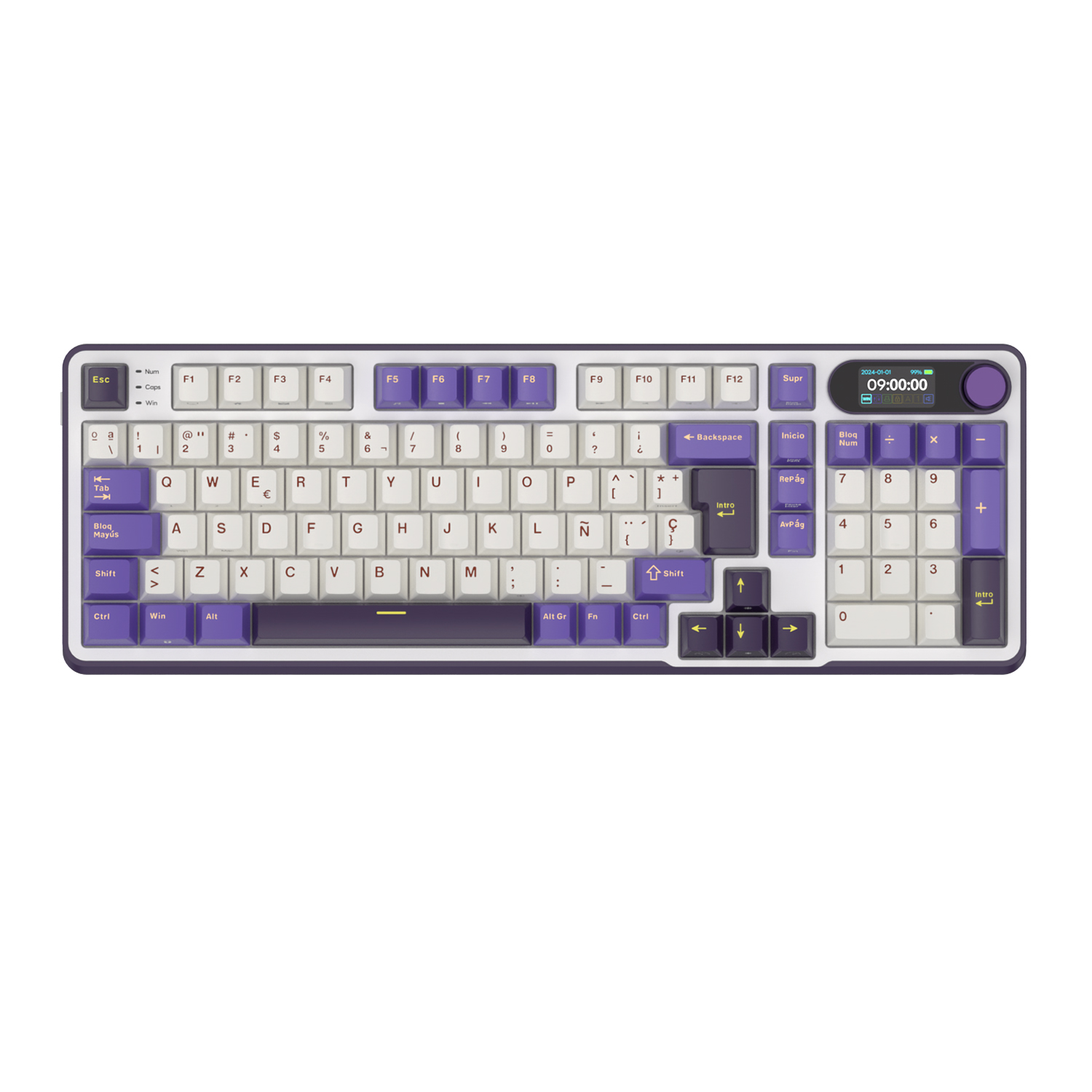 Teclado Mecánico Inalámbrico S98 96% QWERTY Español  | Tri-Mode, Hot-Swap, Pantalla LCD, RGB y Batería 3750 mAh Sw Chartreuse 1