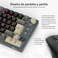 Teclado Mecánico Inalámbrico Royal Kludge M75 Phantom con pantalla – Cream Switch Español - Miniatura 4
