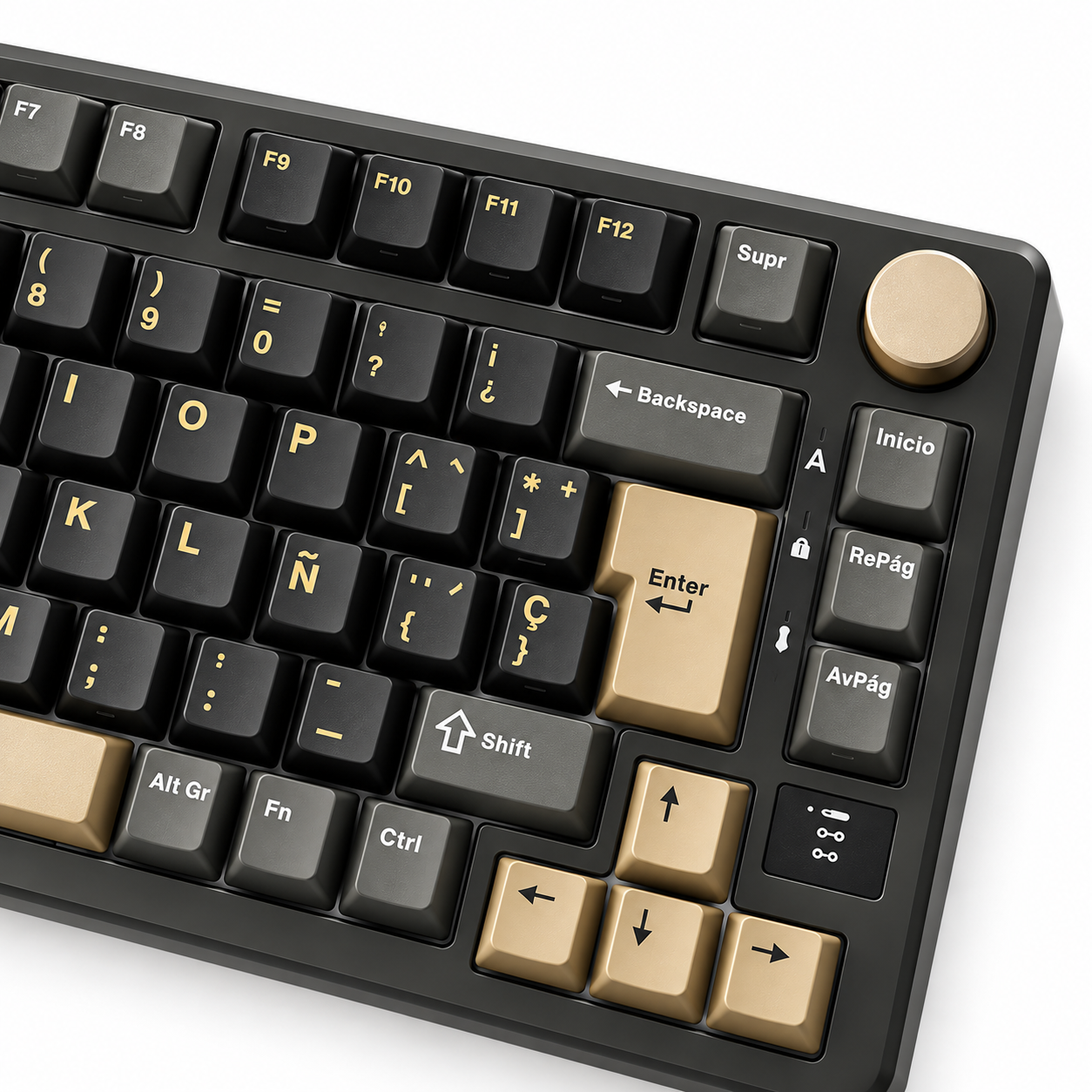 Teclado Mecánico Inalámbrico Royal Kludge M75 Phantom con pantalla – Cream Switch Español 2