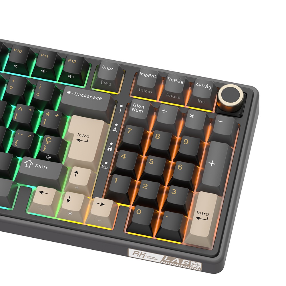 Teclado Mecánico Royal Kludge RK R98 Pro Phantom 98% Español RGB Beige Switch Hot-Swap USB-C 4