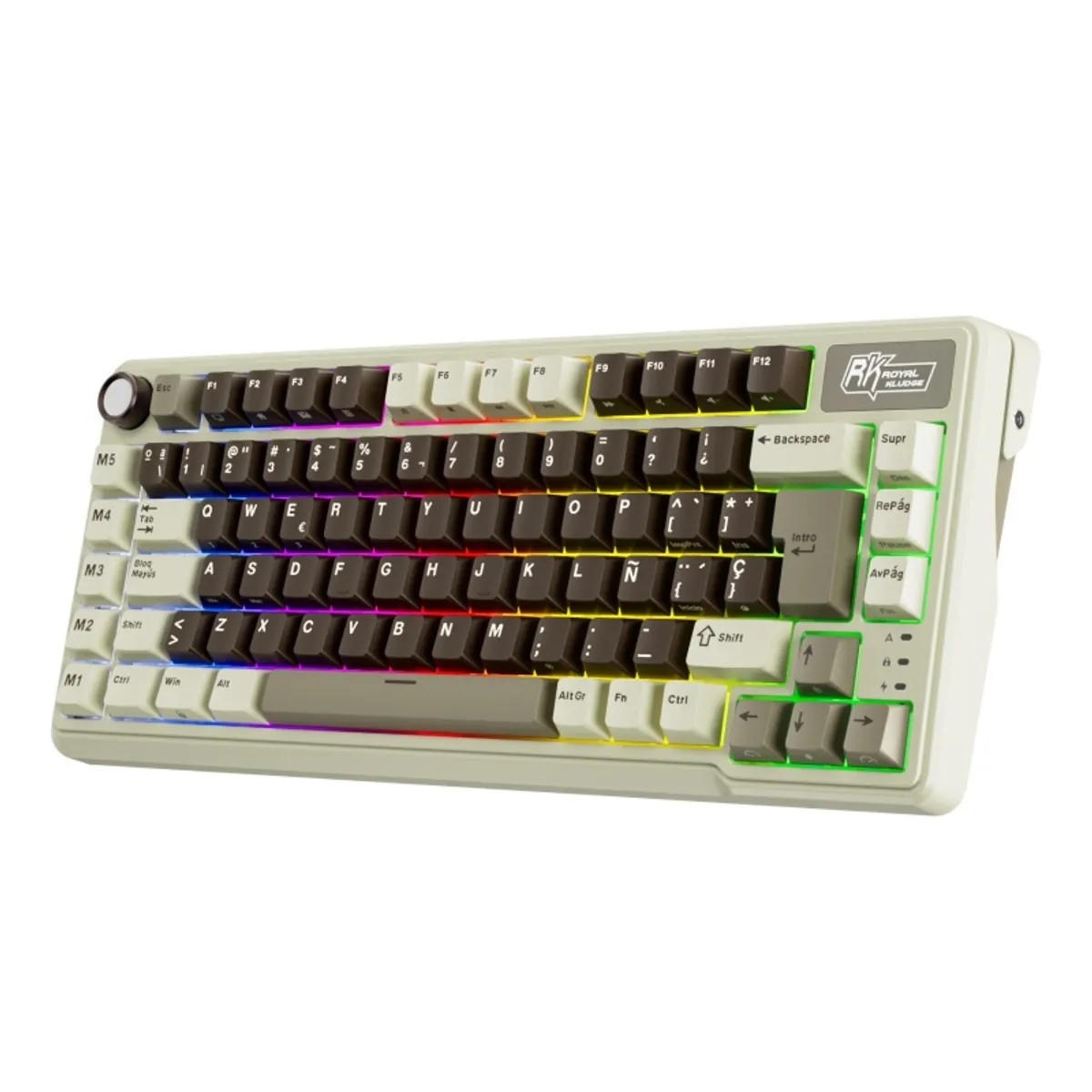 Teclado Mecánico Royal Kludge RK-L75 Mokka Grey Español sw Cream 2