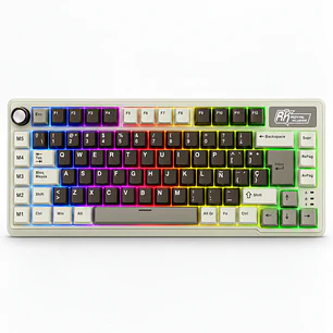 Teclado Mecánico Royal Kludge RK-L75 Mokka Grey Español sw Cream