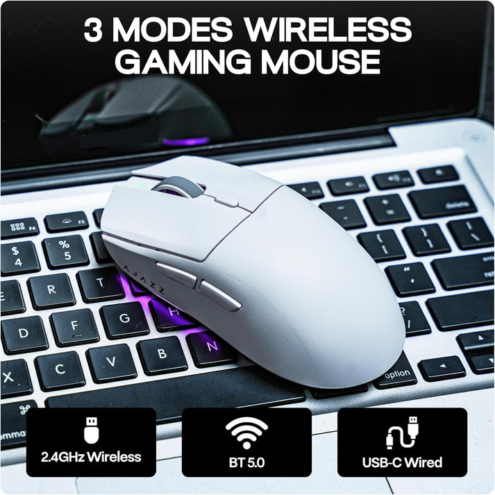 Mouse Gamer Inalámbrico AJAZZ AJ139 V2 MC Blanco PAW3311 12K 5