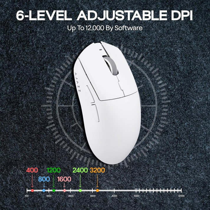 Mouse Gamer Inalámbrico AJAZZ AJ139 V2 MC Blanco PAW3311 12K 6