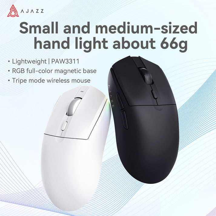 Mouse Gamer Inalámbrico AJAZZ AJ139 V2 MC Negro PAW3311 12K 5