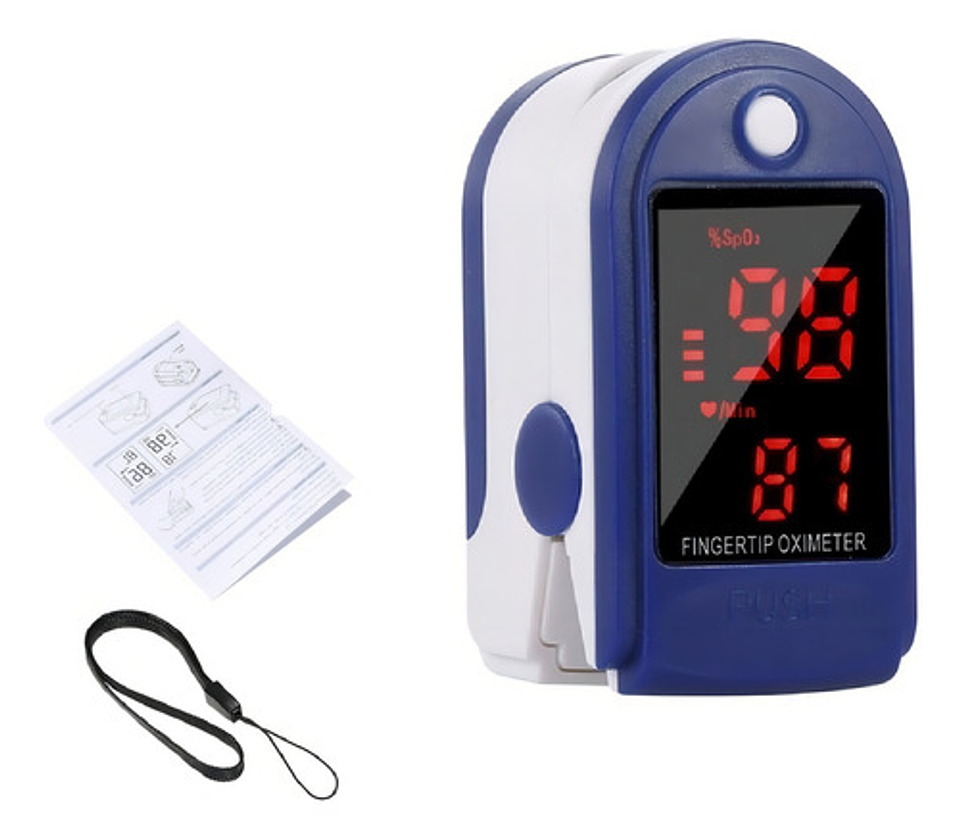 Oxímetro De Dedo Jziki Jzk-302 Azul Pantalla Led Apagado Automático 6