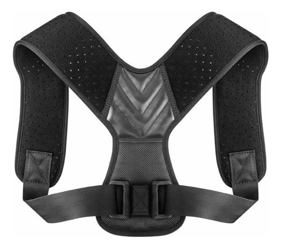 Corrector De Postura Espalda Mujer Hombre Ajustable Color Negro Talla M 1