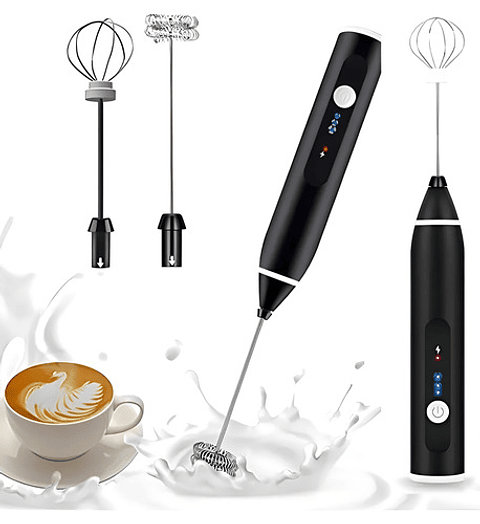 Mini Batidor Revolvedor De Café Y Espuma Leche Recargable Color Blanco Vhex