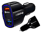 Cargador Rápido Auto Doble Usb Y Tipo C Qc3.0 Negro - Miniatura 1