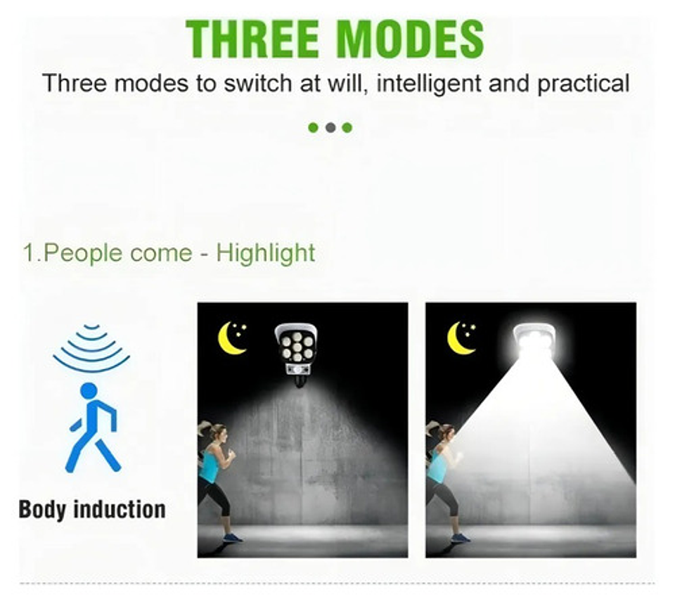 Foco Solar Tipo Camara+sensor De Movimiento + Control Remoto Color De La Carcasa Blanco Vhex 3