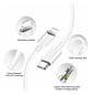 Cable De Carga Usb-c 1 Metro Para iPhone 11/12/13/14 Blanco - Miniatura 3
