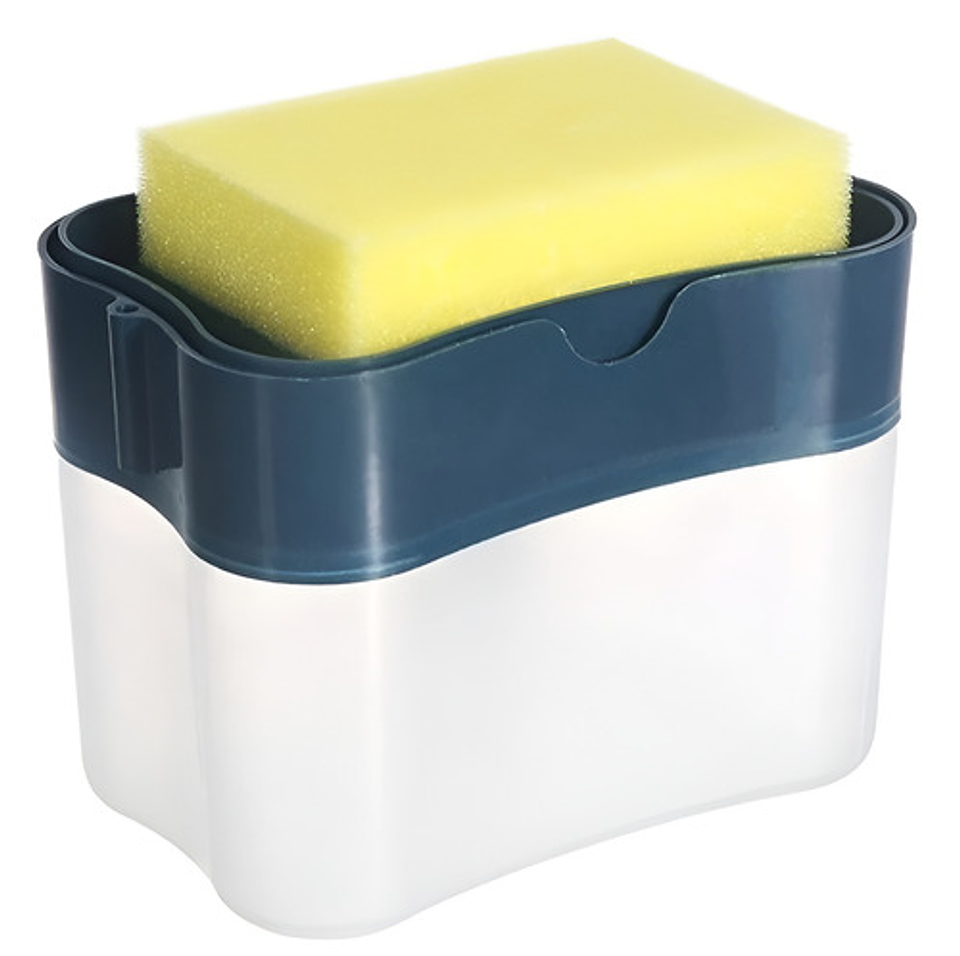 Dispensador De Lavalozas Manual Con Esponja Con Recipiente Vhex Blanco 1