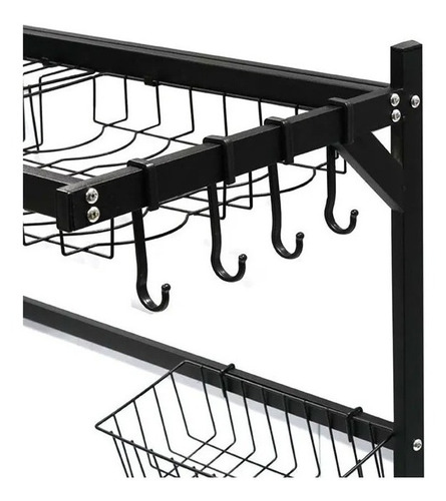 Escurridor De Platos Acero Inoxidable 2 Niveles Kitchen Rack Negro 85cm 3