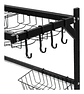 Escurridor De Platos Acero Inoxidable 2 Niveles Kitchen Rack Negro 85cm - Miniatura 3