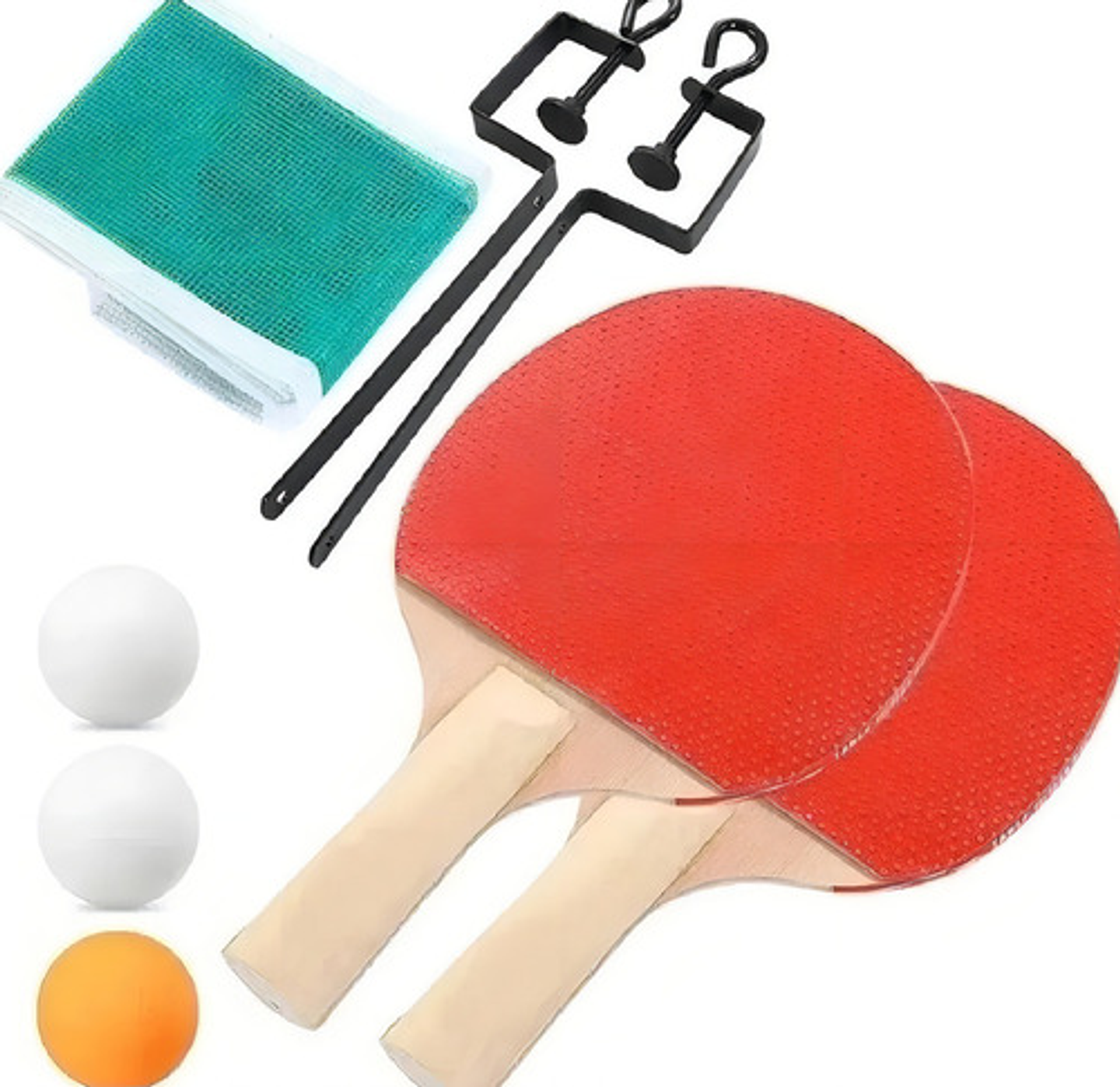 Pack De 2 Paletas De Ping Pong Buona Ping Kit Roja Y Negra Vhex 1