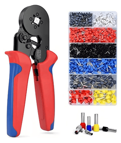 Set Alicate Crimpador + 1200 Terminales Alicates Crimpadora