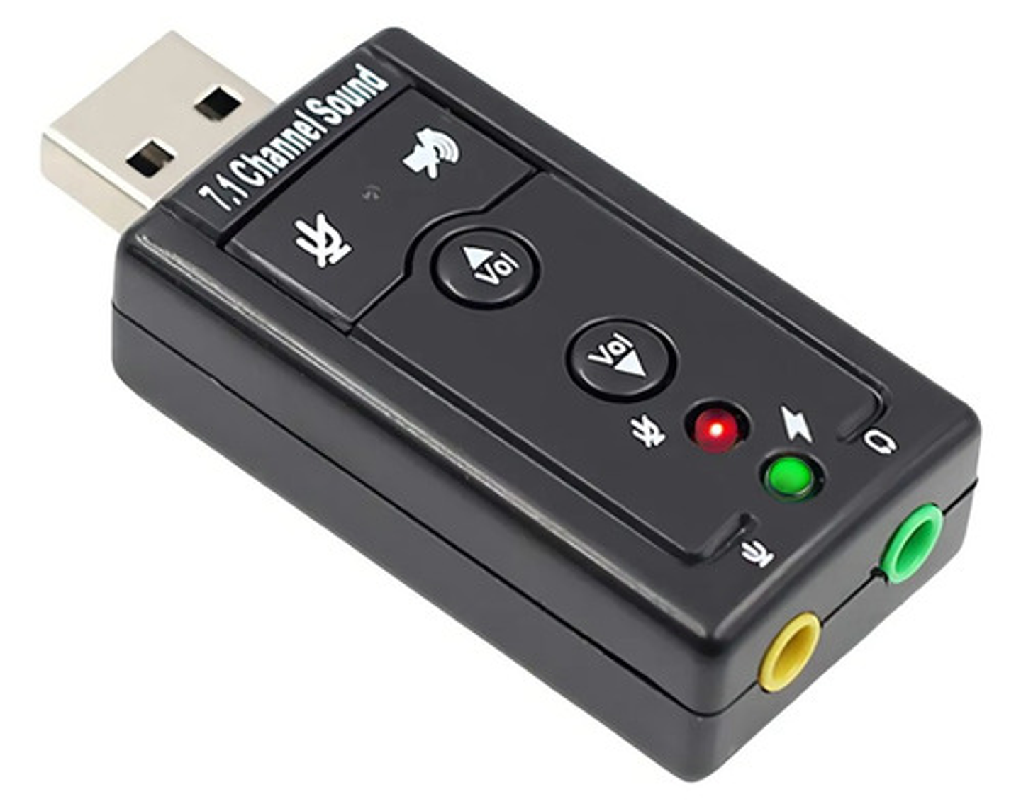 Tarjeta De Sonido Usb 7.1 Adaptador De Audio P2 Fone Pc Notebook Color Black Vhex 1