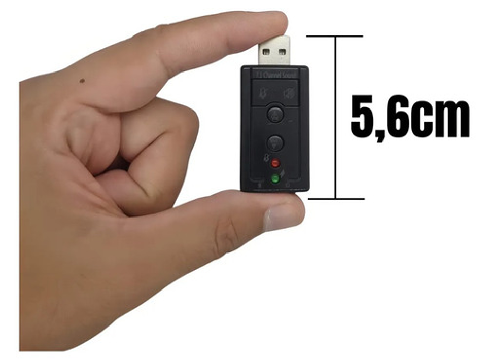 Tarjeta De Sonido Usb 7.1 Adaptador De Audio P2 Fone Pc Notebook Color Black Vhex 3