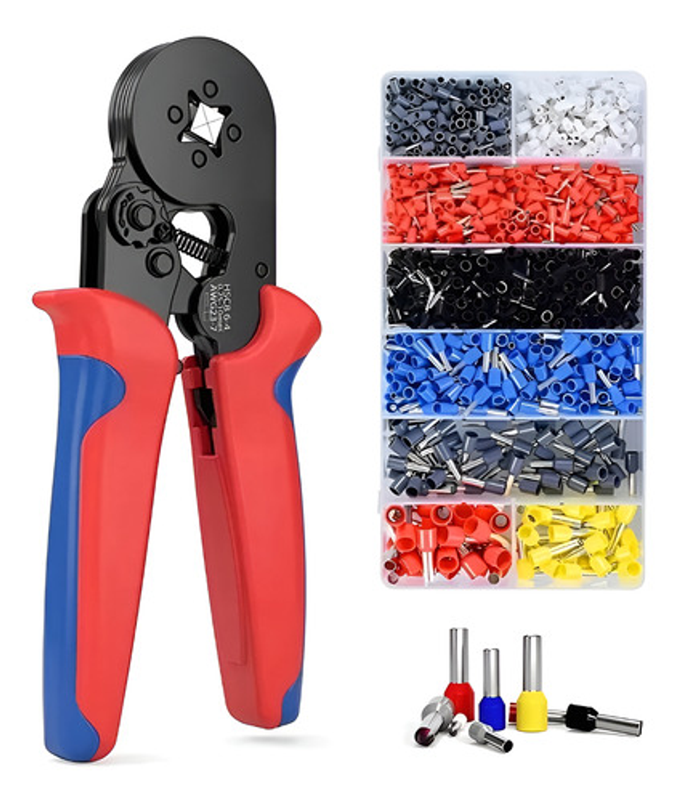 Set Alicate Crimpador + 1200 Terminales Alicates Crimpadora 1